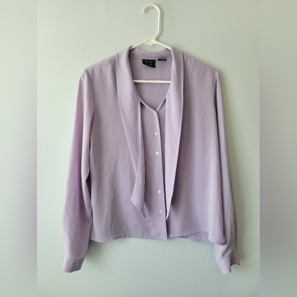 Vintage laura Scott Lilac Blouse 10P